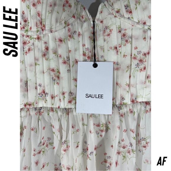 SAU LEE PEYTON DRESS NWT SIZE 10 IVORY COMBO - Picture 9 of 10